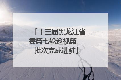 十三届黑龙江省委第七轮巡视第二批次完成进驻