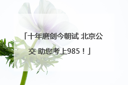 十年磨剑今朝试 北京公交 助您考上985！