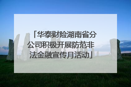 华泰财险湖南省分公司积极开展防范非法金融宣传月活动