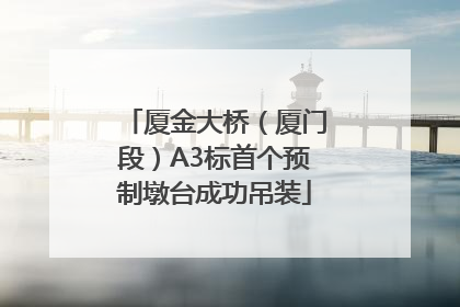 厦金大桥（厦门段）A3标首个预制墩台成功吊装