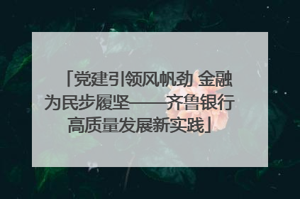 党建引领风帆劲 金融为民步履坚——齐鲁银行高质量发展新实践
