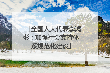 全国人大代表李鸿彬：加强社会支持体系规范化建设