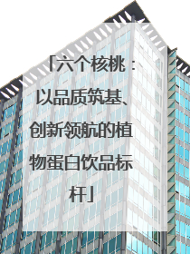 六个核桃：以品质筑基、创新领航的植物蛋白饮品标杆