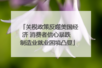 关税政策反噬美国经济 消费者信心暴跌 制造业就业困境凸显