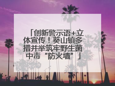 创新警示语+立体宣传！葵山镇多措并举筑牢野生菌中毒“防火墙”