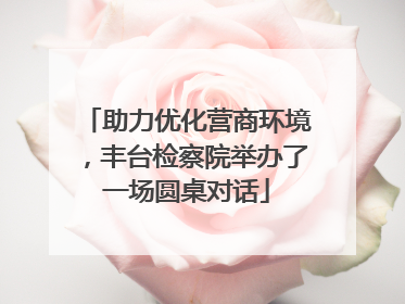 助力优化营商环境，丰台检察院举办了一场圆桌对话