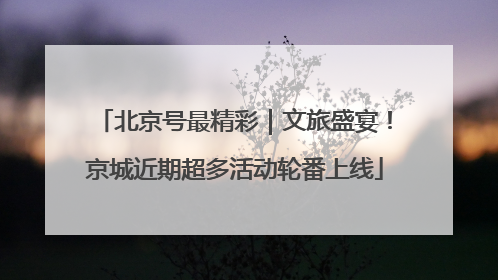 北京号最精彩｜文旅盛宴！京城近期超多活动轮番上线