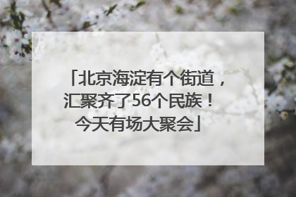 北京海淀有个街道，汇聚齐了56个民族！今天有场大聚会