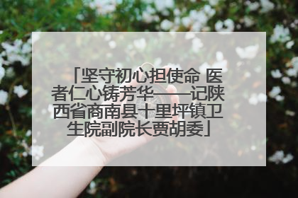 坚守初心担使命 医者仁心铸芳华——记陕西省商南县十里坪镇卫生院副院长贾胡委