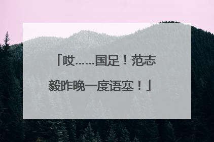 哎……国足！范志毅昨晚一度语塞！