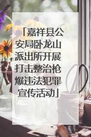嘉祥县公安局卧龙山派出所开展打击整治枪爆违法犯罪宣传活动