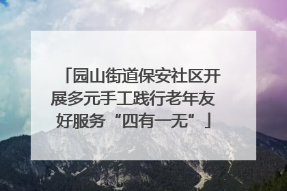 园山街道保安社区开展多元手工践行老年友好服务“四有一无”