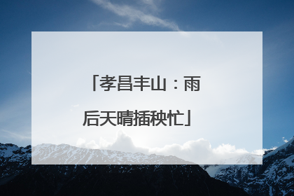 孝昌丰山：雨后天晴插秧忙