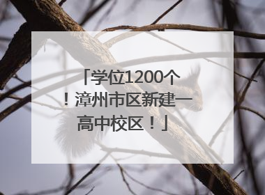 学位1200个！漳州市区新建一高中校区！