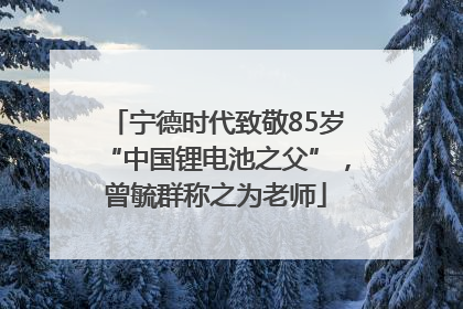 宁德时代致敬85岁“中国锂电池之父”，曾毓群称之为老师