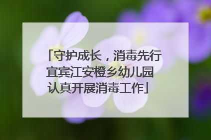 守护成长，消毒先行 宜宾江安橙乡幼儿园认真开展消毒工作