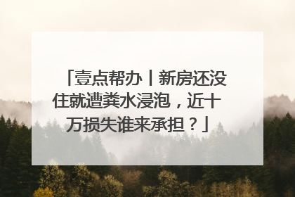 壹点帮办丨新房还没住就遭粪水浸泡，近十万损失谁来承担？