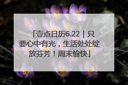 壹点日历6.22｜只要心中有光，生活处处绽放芬芳！周末愉快