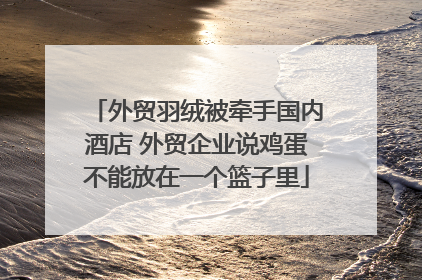 外贸羽绒被牵手国内酒店 外贸企业说鸡蛋不能放在一个篮子里