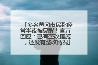 多名黄冈市民称经常半夜被臭醒！官方回应：已有整改措施，还没有整改情况