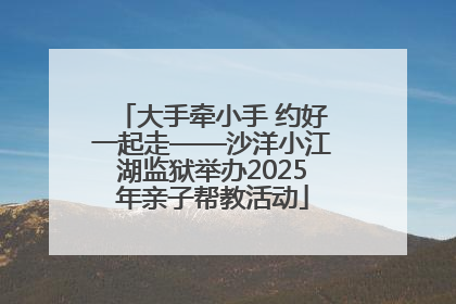 大手牵小手 约好一起走——沙洋小江湖监狱举办2025年亲子帮教活动