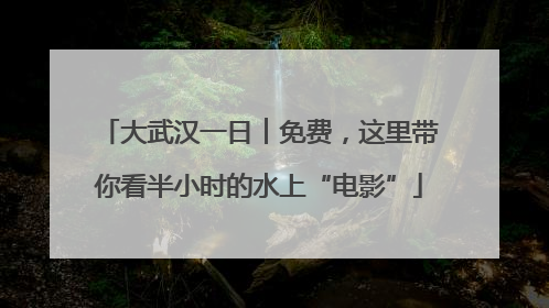 大武汉一日︱免费，这里带你看半小时的水上“电影”