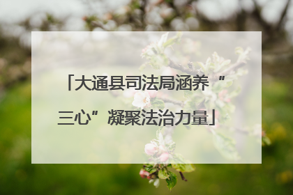 大通县司法局涵养“三心”凝聚法治力量
