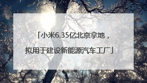 小米6.35亿北京拿地，拟用于建设新能源汽车工厂