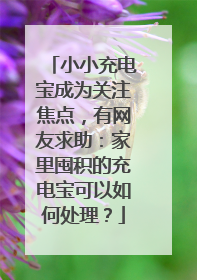小小充电宝成为关注焦点，有网友求助：家里囤积的充电宝可以如何处理？