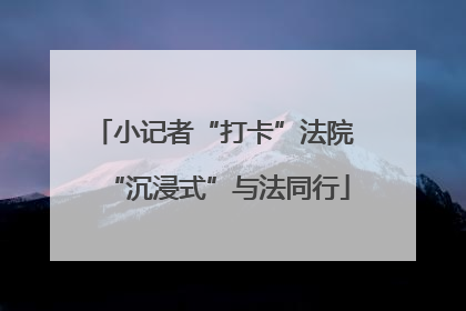 小记者“打卡”法院 “沉浸式”与法同行