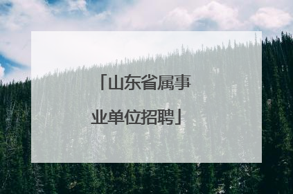 山东省属事业单位招聘