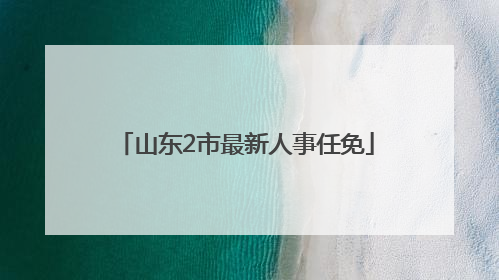 山东2市最新人事任免