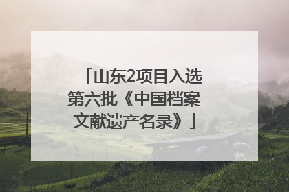 山东2项目入选第六批《中国档案文献遗产名录》