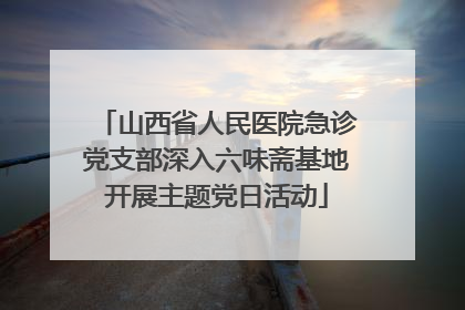 山西省人民医院急诊党支部深入六味斋基地开展主题党日活动