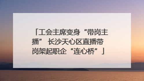工会主席变身“带岗主播” 长沙天心区直播带岗架起职企“连心桥”