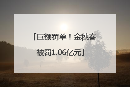 巨额罚单！金穗春被罚1.06亿元