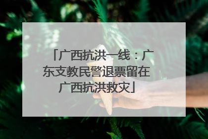 广西抗洪一线：广东支教民警退票留在广西抗洪救灾