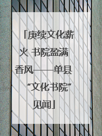 庚续文化薪火 书院盈满香风——单县“文化书院”见闻