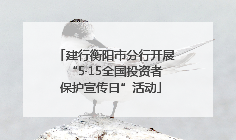 建行衡阳市分行开展“5·15全国投资者保护宣传日”活动