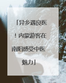异乡遇良医！内蒙游客在南阳感受中医魅力