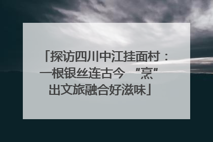 探访四川中江挂面村：一根银丝连古今 “烹”出文旅融合好滋味