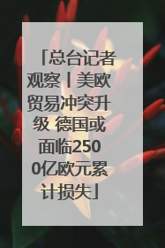 总台记者观察丨美欧贸易冲突升级 德国或面临2500亿欧元累计损失