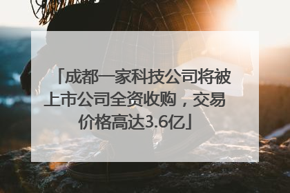 成都一家科技公司将被上市公司全资收购，交易价格高达3.6亿