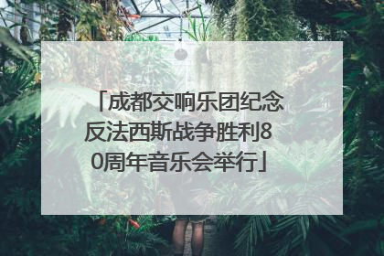成都交响乐团纪念反法西斯战争胜利80周年音乐会举行