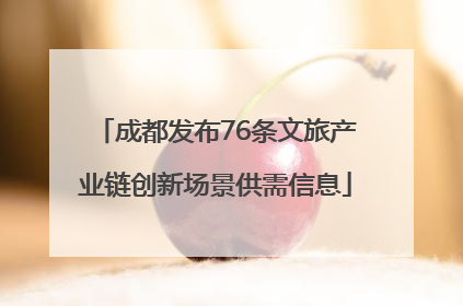 成都发布76条文旅产业链创新场景供需信息