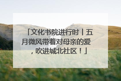 文化书院进行时丨五月微风带着对母亲的爱，吹进城北社区！