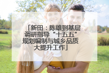 新田：陈雄到基层调研指导“十五五”规划编制与城乡品质大提升工作