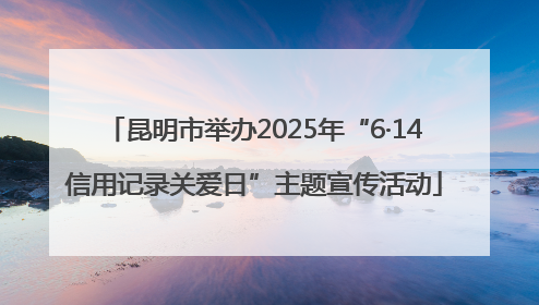 昆明市举办2025年“6·14信用记录关爱日”主题宣传活动