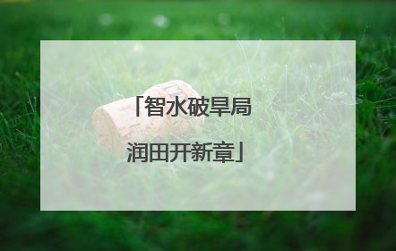 智水破旱局 润田开新章