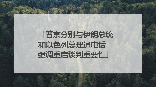 普京分别与伊朗总统和以色列总理通电话 强调重启谈判重要性